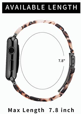 Caunedy Watch Band kompatibilan s Apple Watch 42/44/45 mm za žene, modni remen s laganom smolom s kopčom od nehrđajućeg čelika za IWatch