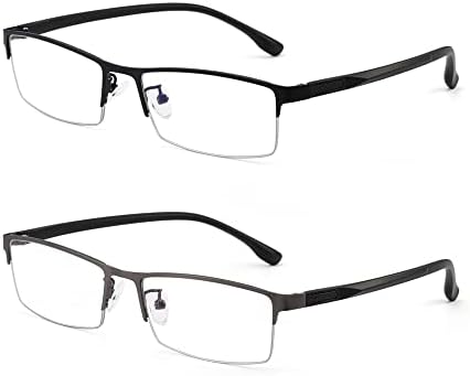 Klasične pravokutne naočale za čitanje za muškarce bez okvira koje blokiraju plavo svjetlo čitača računala