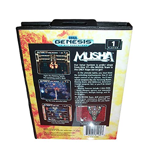 Aditi Musha nas naslovnicu s kutijom i priručnikom za Sega Megadrive Genesis Video Game Console 16 Bit MD kartica