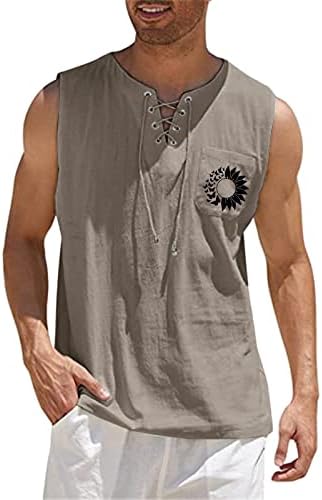 BMISEGM Ljetne košulje na plaži za muškarce muški proljetni i ljetni vrhovi casual sportski bez rukava gornji pamučni košulje za muškarce