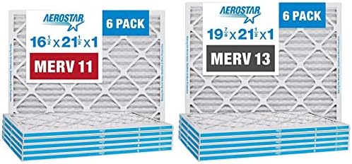 Aerostar 16 1/2 x 21 1/2 x 1 Nabran filter zraka MERV 11, filter za peći ac, 6 komada & 19 7/8 x 21 1/2 x 1 Nabran filter zraka MERV