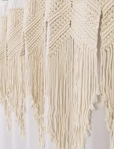 Yokii 72-inčna tkanina od bjelokosti boho kupaonica za tuširanje setovi Urezi ručno upleteni vintage pamučni makroname dekor zavjesa,