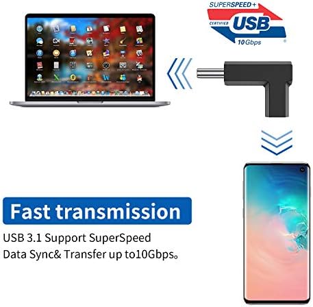 USB C adapter, 3,1/10 GBPS UP i dolje kut 90 stupnjeva USB tipa C mužjak do ženskog proširenja konektora za MacBook Pro, Nintendo Switch,