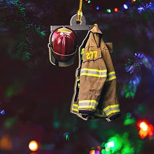 Vatrogasac za božićno drvce, 6 PCS vatrogasac Uniform božićni ukras 2021, personalizirani ukras vatrogasca, vatrogasac viseći privjesak