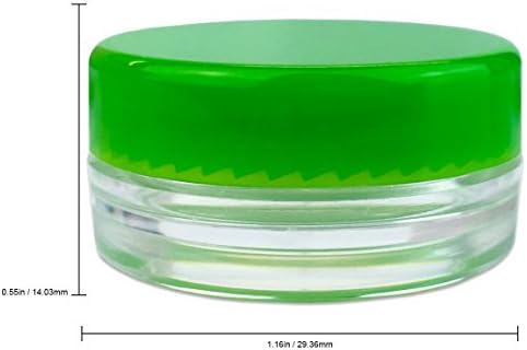 BeautyICom 3g/3ml okrugle bistre staklenke sa zelenim poklopcima za poklopce za vijke za pilinge, ulja, toner, salvete, kreme, losioni,