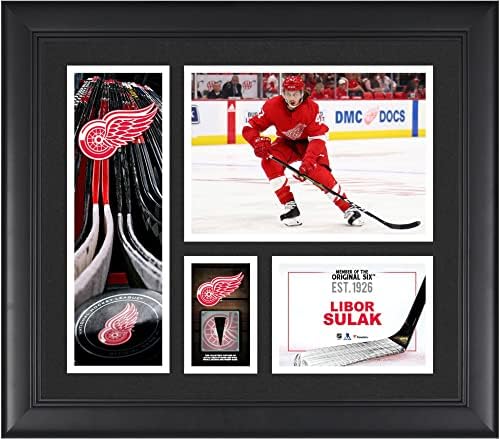 Libor Sulak Detroit Crvena krila uokvirena 15 x 17 kolaž igrača s komadom pucanja koji se koristi - NHL plaketi i kolaže