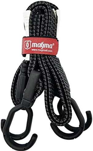 Magma 2 ravne bungee kabele elastične trake s kukama | Teška kabel za prtljagu, ceradu, šator, brod, bicikl, kolica i kamioni | Vodootporni