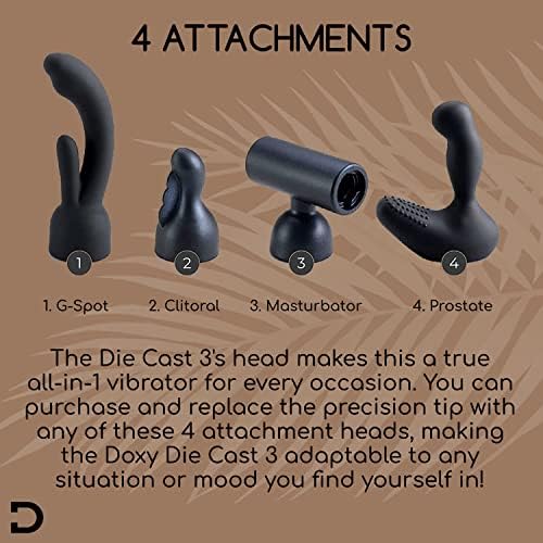 Premium Doxy Die Cast br. 3 - Luksuzni aluminijski i titanijska legura - masažer tijela vibratora štapića - pokrov silikonske glave
