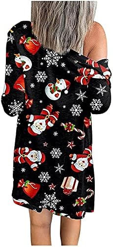 Labav gornji gornji božićni božićni bluz s dugim rukavima otvorena lagana poliesterska ovratna Djeda Djeda Božićnja