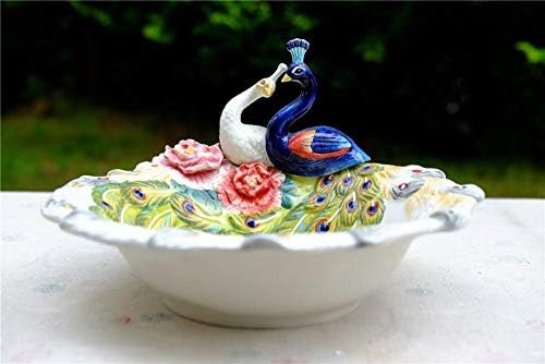 Skulptura i ukrasi keramički ljubitelji pauna jelo za pohranu voćnih bombona ptica desert predjelo tanjur za salatu Kućni dekor ukras