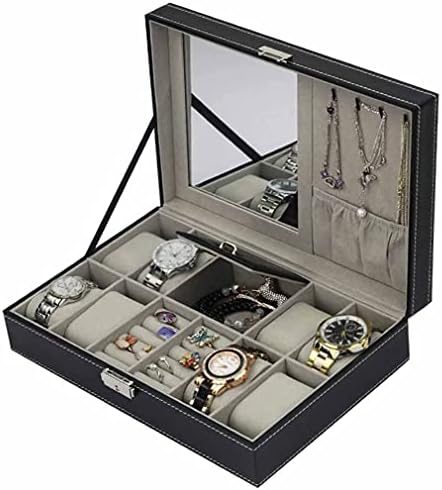Kutija za nakit od umjetne kože naušnice prsten ogrlica kutija za pohranu držač zaslona pakiranje kutija za šminku Futrola za sat
