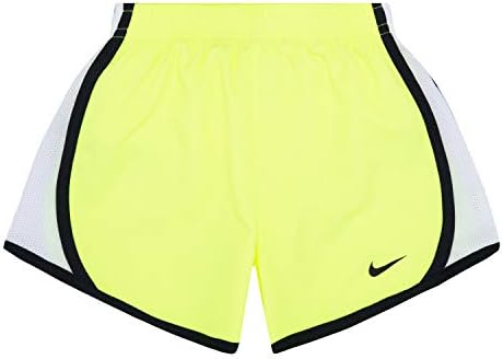 Nike dječje odjeće djevojke mali dri-fit tempo kratke hlače, volt/crno, 6