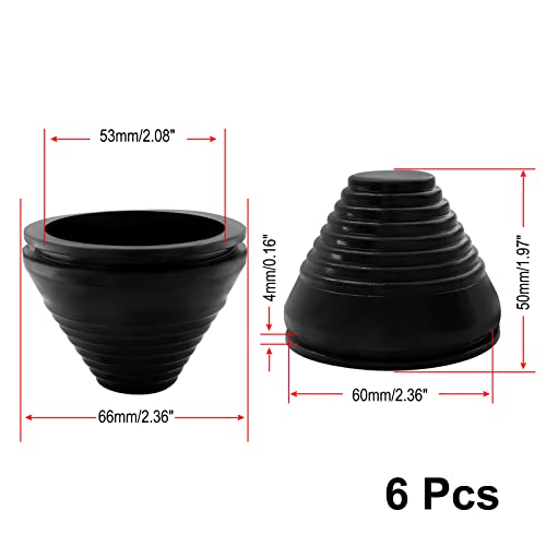 Unlorspy 6 PCS crni toranj u obliku grmlja, 48 mm/1,89 inča id rupa s rupama s 50 mm/1,97 inča rupe za bušenje sintetičkih guma Grometa