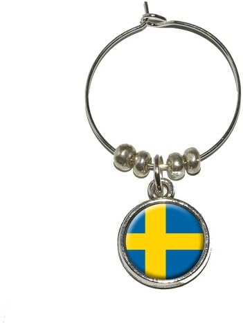 Švedska Švedska zastava čaša za vino šarm noga za piće marker prsten