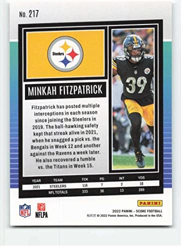 2022. rezultat 217 Minkah Fitzpatrick Pittsburgh Steelers NFL nogometna trgovačka karta