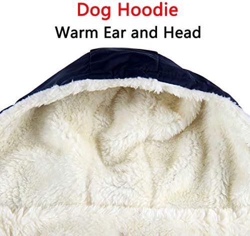 Vecomfy Fleece Lining Extra Warm Dog Hoodie Zimi za male pse jakne štenad kaputi s kapuljačom, plava m