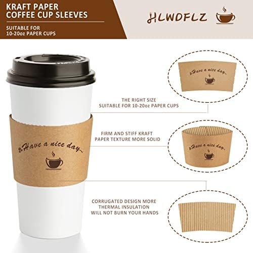Rukavi za šalice za kavu od kraft papira, 200 pakiranja-rukavi za kavu , jednokratni držač za valovite čaše za zaštitu od tople i hladne
