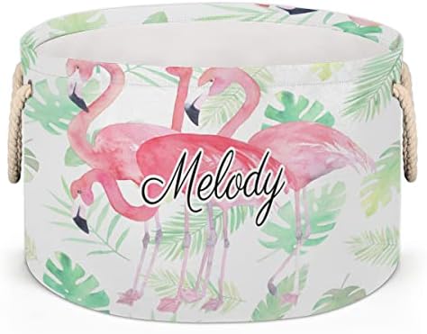 Herdesigns Pink Flamingo ekstra velika košara za konopce od pamuka tkane košarice za pokrivanje, flamingo za skladištenje košara za