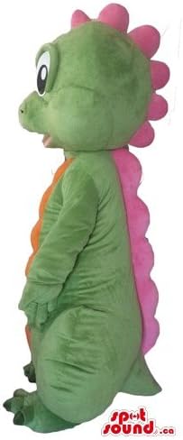 Spotsound Green Orange Dragon Mascot Us kostim crtani lik