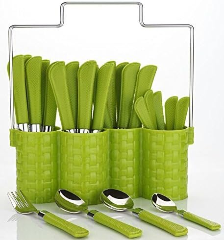 Set pribora za jelo / set žlica / stalak za žlice za postavljanje kuhinje i stola-25 komada - zelena