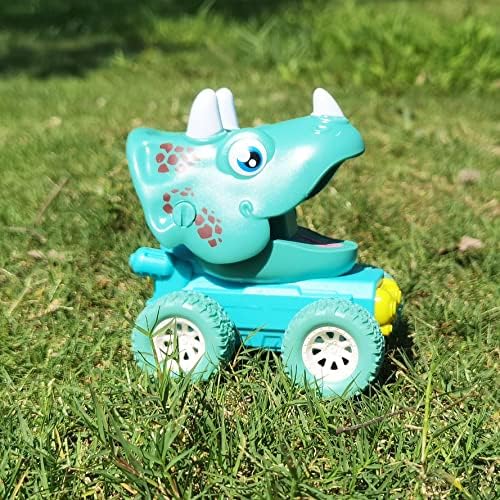 PFEDXOON DINOSAUR TEMA PRESS Sliding Return Car Igračke za 2 3 4 5-godišnjakinja poklona dječaka, povucite igračke za leđa Dino automobili