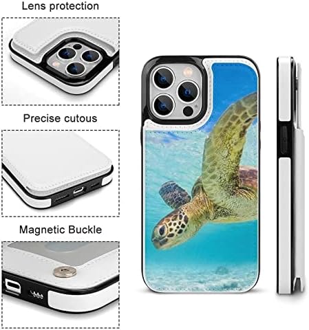 Havajski kornjača novčanik Flip-folio torbica za telefon je Kompatibilan sa iPhone 13 / iPhone 13Pro / iPhone 13 Mini / iPhone 13Pro