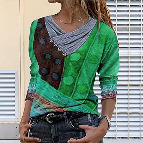 Ženska klasična majica s dugim rukavima s dugim rukavima Žene Bloutetie-boje gumbi Ovratnik dugi rukav