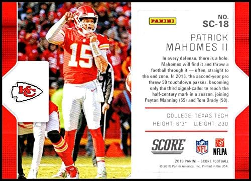 Pozivači signala za 2019. godinu SC-18 Patrick Mahomes II Kansas City Chiefs Nogometni trgovačka karta