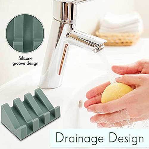 Držač silikonskog sapuna, nagibni dizajn samo-isušivanja sapuna, ne klizanja fleksibilnog prostora za uštedu prostora kuhinjskog stalak