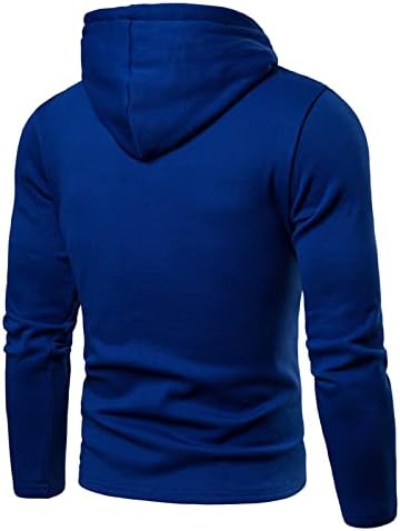 Muški casual jednobojni pulover dukserica s dugim rukavima sportska trenirka za teretanu lagana majica s kapuljačom s džepom