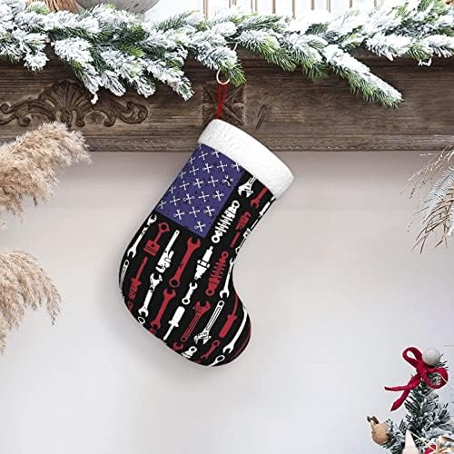 CUTEDWARF MEHANICA USA zastave Christma čarape božićni ukrasi za stablo božićne čarape za božićne blagdanske zabave darovi 18-inčni
