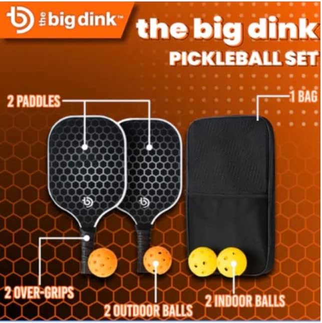 Veliki paket za set za veslanje od pickleball pickleball - lagan tvrdo udaranje polipropilen saća jezgra reketi za pištolj - Anti -Slip