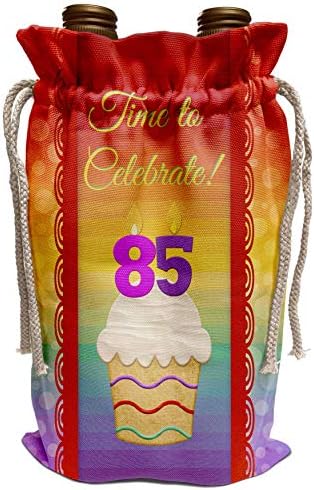 3Drose Beverly Turner rođendanski dizajn - cupcake, brojevi svijeće, vrijeme, proslavite 85 -godišnju pozivnicu - vinska torba
