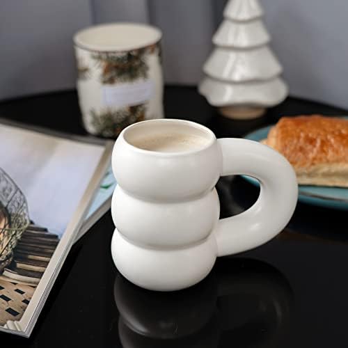 Šalica za šalice-sigurna za mikrovalnu pećnicu, savršena za ljubitelje kave i minimalistički dizajn-Keramička okrugla šalica za čaj