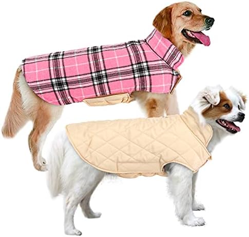 Migohi jakne za pse za zimski reverzibilni kaput od vjetra za hladno vrijeme britanski stil Topli pse prsluk za male srednje velike