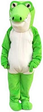 Zeleni krokodilni crtani kostim maskota pliša s maskom za odrasle cosplay party Halloween