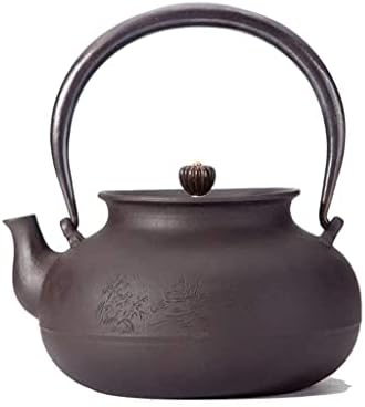 Wxlbhd čajnik od lijevanog željeza, napravljen čajnik za čaj -stovetop Safe -1.2l Iron lijevani čajnik