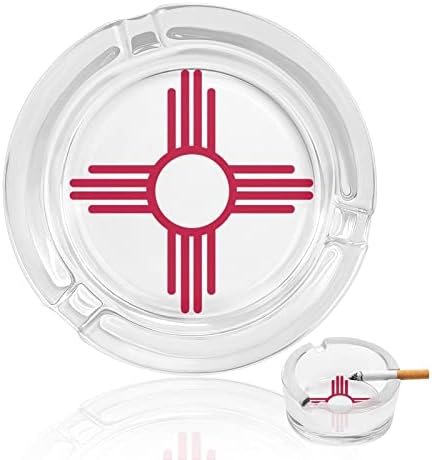 New Mexico Sun simbol okrugli stakleni pepeljarski držač za cigarete slučaj slatka ladica za pušenje pepela