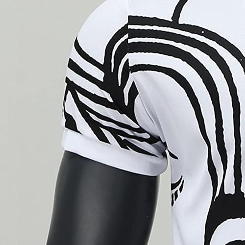 Xxbr Zipper Polo majice za muškarce, ljetna prugasta grafička vitka fit majica s kratkim rukavima Poslovanje casual vrh za rad Nošenje