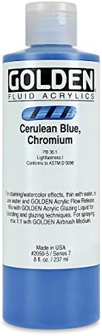 Zlatna tekućina akrili - cerulejski plavi krom - boca od 8 oz