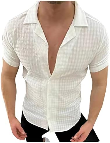 Muška modna ležerna košulja s gumbom za solidne boje košulja kratkih rukava u proljeće i ljetno ležerno majice majice