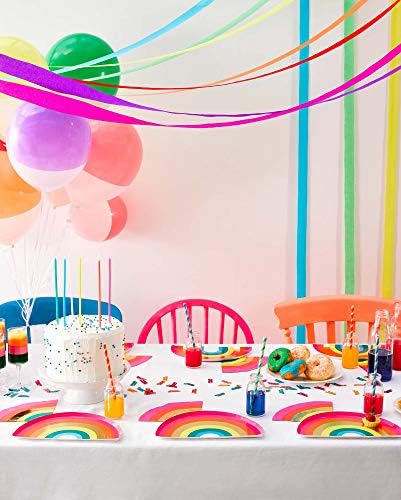 Razgovarački stolovi kiša sretan rođendan dugine ploče ukrasi za zabavu, pakiranje od 12, širina 24 cm, 9 , zlatna folija i miješane