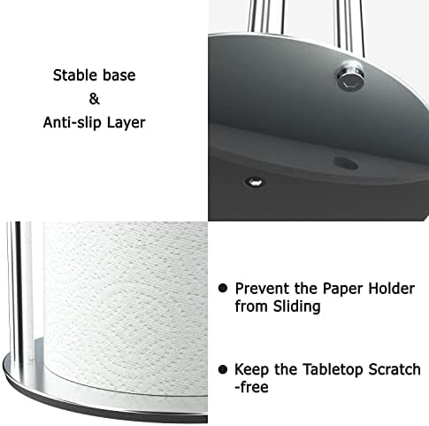 Držač papirnatih ručnika srebrni držač za kuhinjske role, vrhunski držač papirnatih ručnika od nehrđajućeg čelika za organiziranje