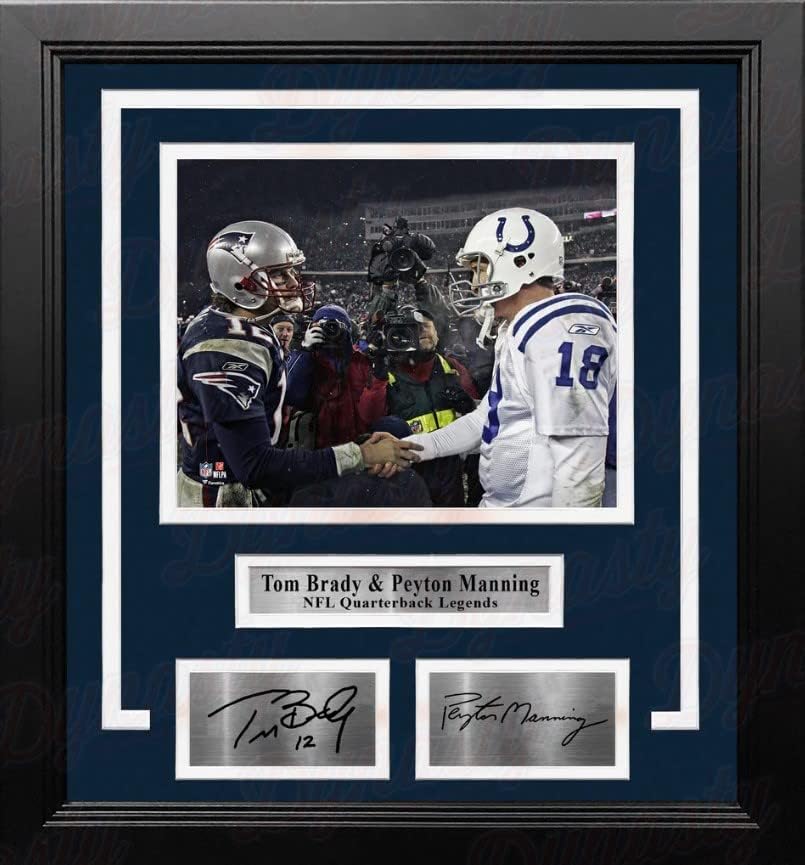 Tom Brady & Peyton Manning 8 X 10 Legende za nogometnu nogometnu fotografiju s ugraviranim autogramima