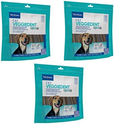 Virbac C.E.T. 3 pakiranja površnih redovnih zubnih žvakaća za pse, 30 žvakanja po paketu