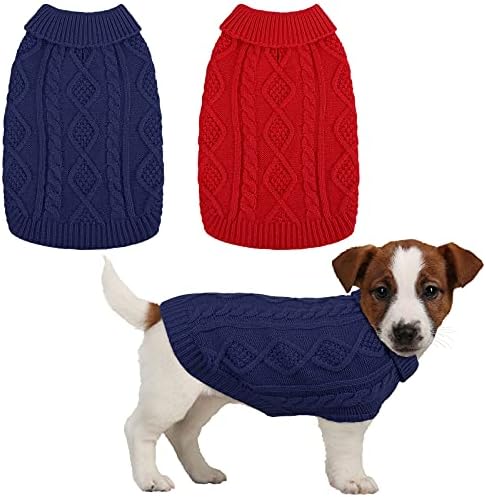 Pedgot 2 komadića pseća džemper Krećenja pletena džemper za pse pseće kaput topla kućna ljubimca zimska odjeća klasična kabel pletenica