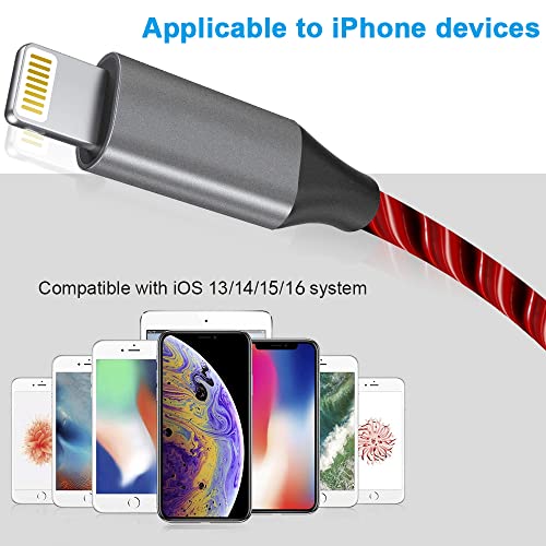 Kabel za punjač Oliomp iPhone, certificirani MFi, 3t LED svijetli vidljiv antenskim Lightning kabel Punjač je kompatibilan sa iPhone14