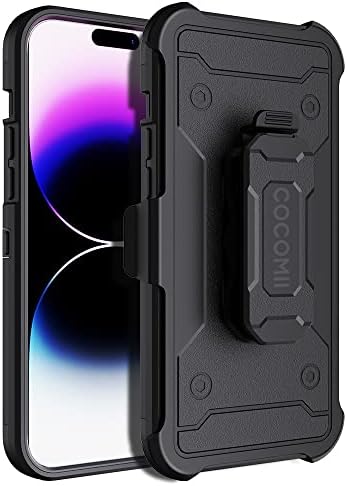 COCOMII HEAGHINE IPhone 14 Pro Max/13 Pro Max Case - Vojni remen futrola - Slim Matte Kickstand okretni zaslonski zaslon Lice In &