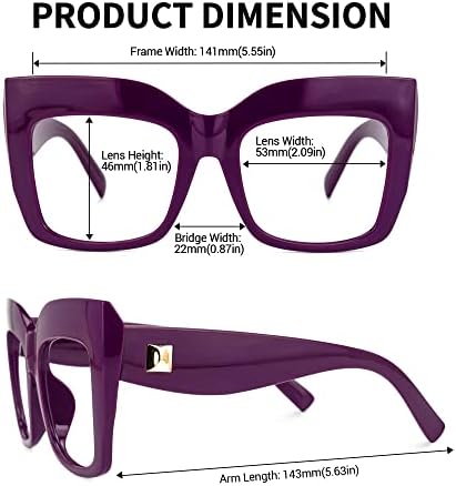 Vintage predimenzionirane naočale s debelim naočalama Mačje oko za žene s prozirnim lećama bez recepta 50668
