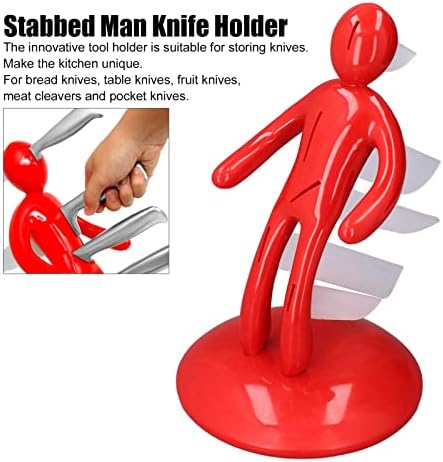 Crveni držač noža u obliku čovjeka višenamjenski držač noža za novitete smiješni držač kuhinjskih noževa set blokova kuhinjskih noževa